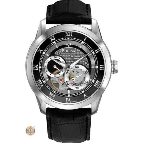 Ceas barbatesc Bulova 96A135, 37mm, Automatic, Analog, Otel inoxidabil, Curea de piele